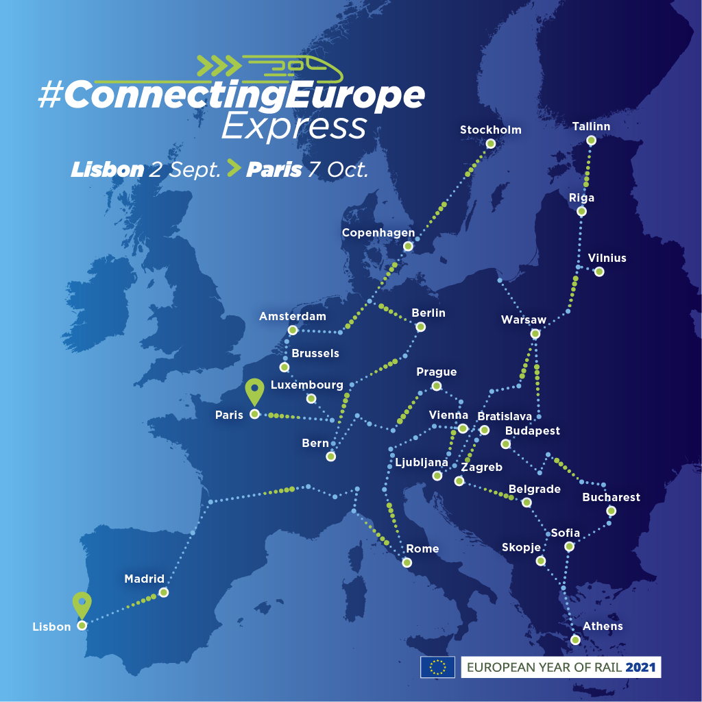 Οι χώρες απ' όπου θα περάσει το "Connecting Europe Express".