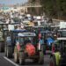 Farmers are participating in a protest by blocking the A35 highway in Strasbourg, Eastern France, on January 24, 2024. (Photo by STR/NurPhoto via Getty Images)